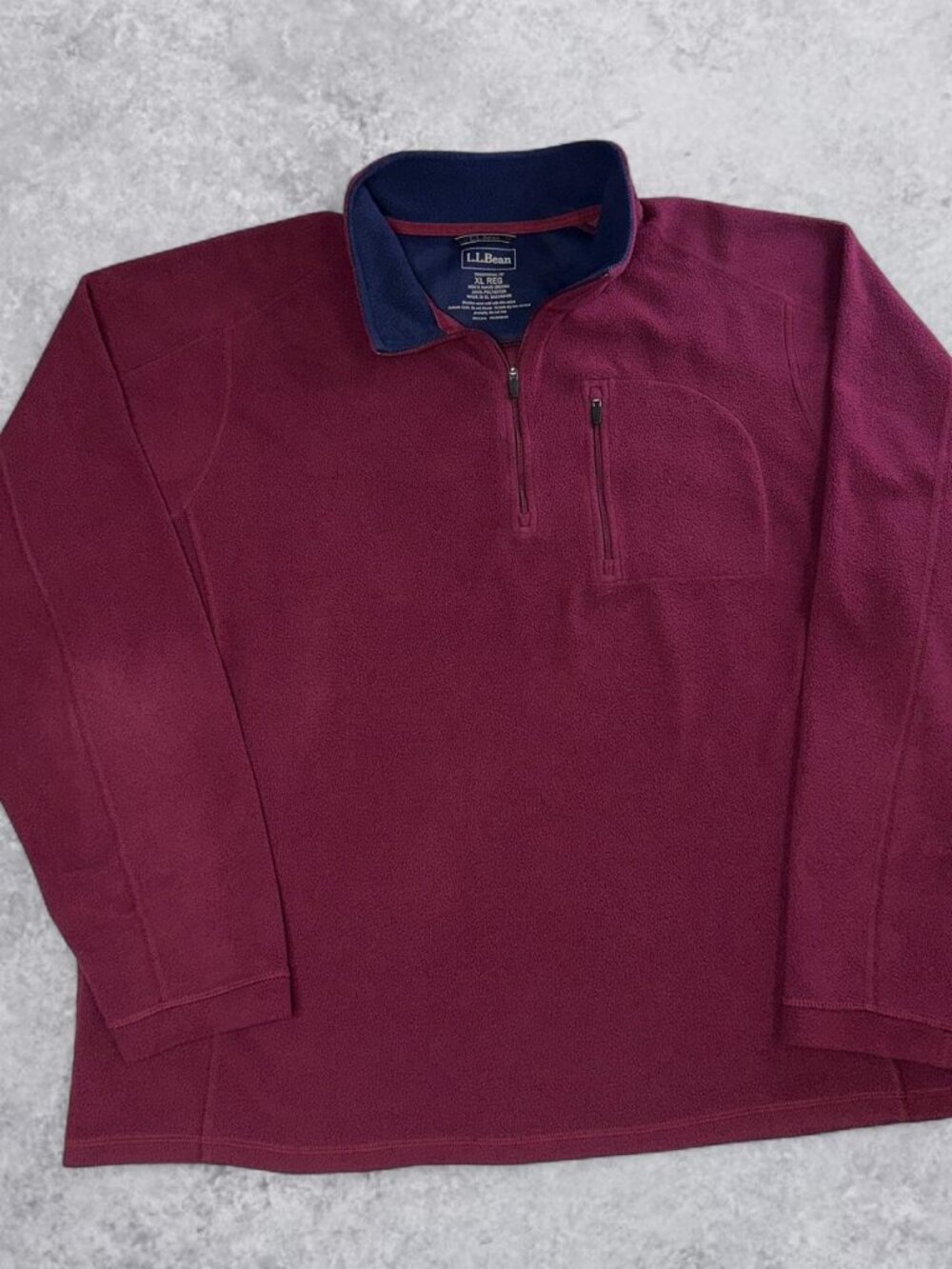L.L.Bean Men's Burgundy and Navy Fleece size XL